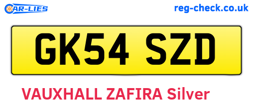 GK54SZD are the vehicle registration plates.