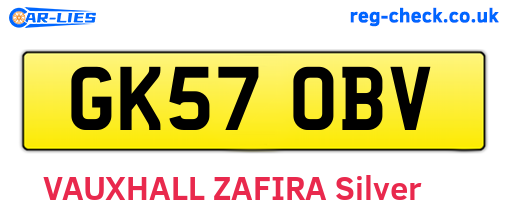 GK57OBV are the vehicle registration plates.
