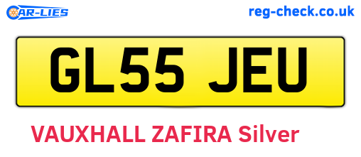 GL55JEU are the vehicle registration plates.