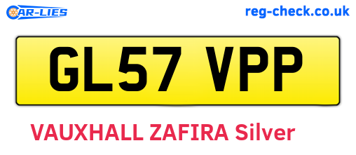 GL57VPP are the vehicle registration plates.