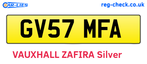 GV57MFA are the vehicle registration plates.