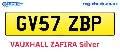 GV57ZBP are the vehicle registration plates.