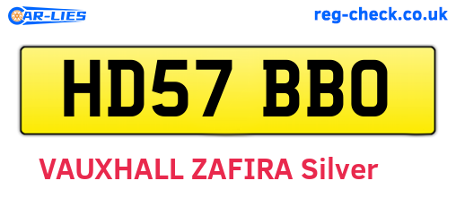 HD57BBO are the vehicle registration plates.