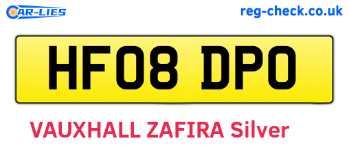HF08DPO are the vehicle registration plates.
