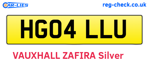 HG04LLU are the vehicle registration plates.