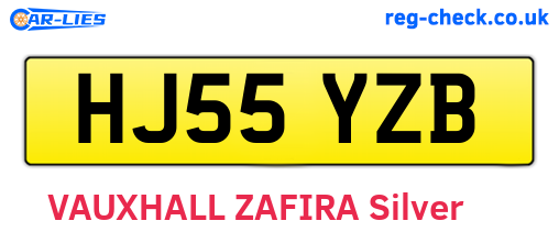 HJ55YZB are the vehicle registration plates.