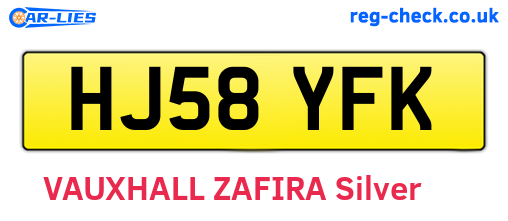 HJ58YFK are the vehicle registration plates.