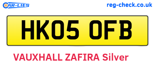 HK05OFB are the vehicle registration plates.