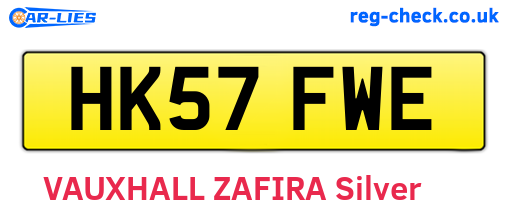 HK57FWE are the vehicle registration plates.