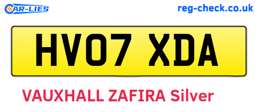 HV07XDA are the vehicle registration plates.