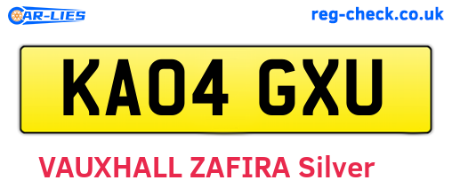 KA04GXU are the vehicle registration plates.