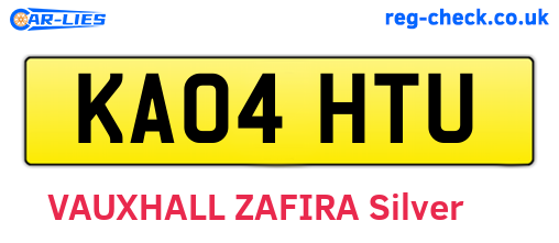 KA04HTU are the vehicle registration plates.
