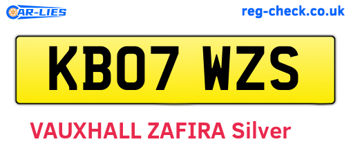 KB07WZS are the vehicle registration plates.