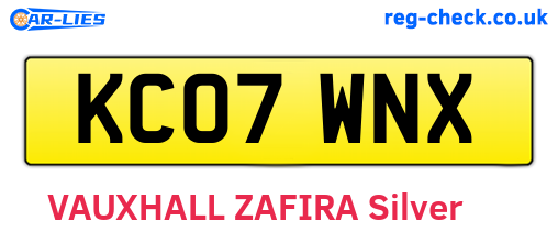KC07WNX are the vehicle registration plates.