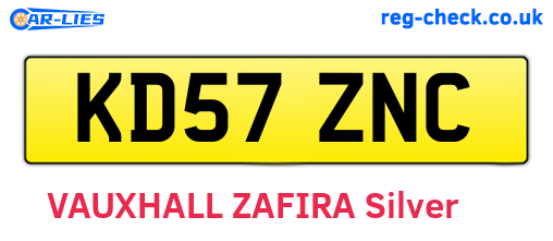 KD57ZNC are the vehicle registration plates.