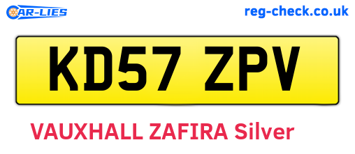 KD57ZPV are the vehicle registration plates.