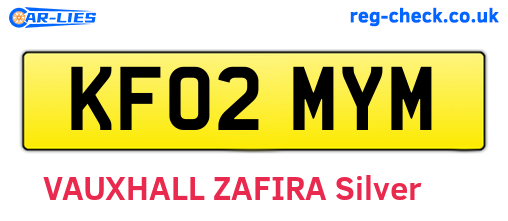 KF02MYM are the vehicle registration plates.
