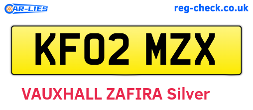 KF02MZX are the vehicle registration plates.