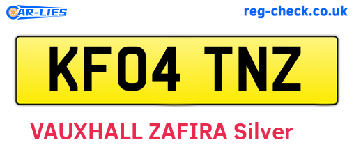KF04TNZ are the vehicle registration plates.