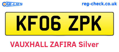 KF06ZPK are the vehicle registration plates.