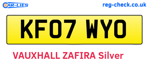 KF07WYO are the vehicle registration plates.