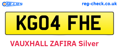 KG04FHE are the vehicle registration plates.
