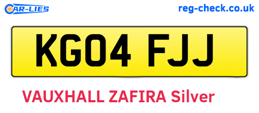 KG04FJJ are the vehicle registration plates.