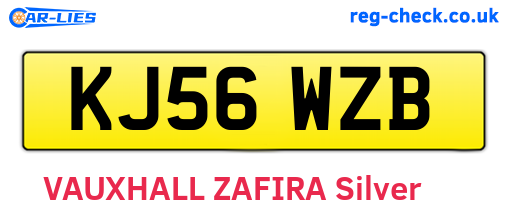 KJ56WZB are the vehicle registration plates.