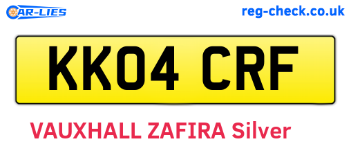 KK04CRF are the vehicle registration plates.