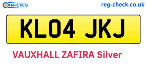 KL04JKJ are the vehicle registration plates.
