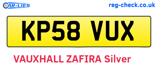 KP58VUX are the vehicle registration plates.