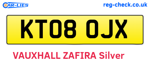 KT08OJX are the vehicle registration plates.