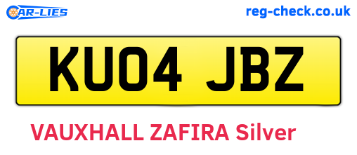 KU04JBZ are the vehicle registration plates.