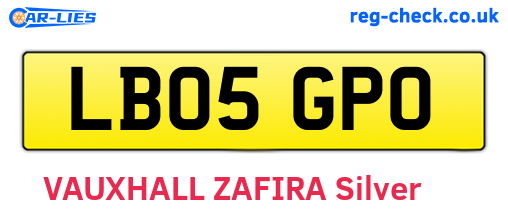LB05GPO are the vehicle registration plates.