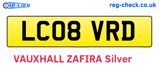 LC08VRD are the vehicle registration plates.