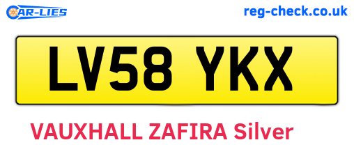 LV58YKX are the vehicle registration plates.
