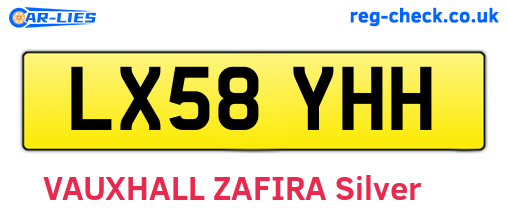 LX58YHH are the vehicle registration plates.