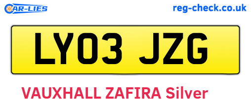LY03JZG are the vehicle registration plates.