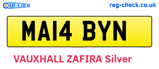 MA14BYN are the vehicle registration plates.