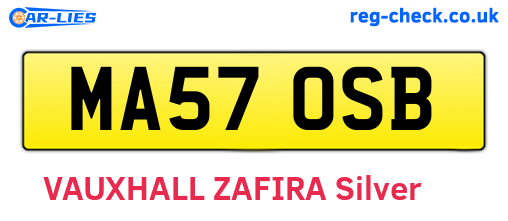 MA57OSB are the vehicle registration plates.