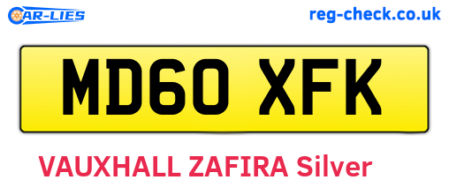 MD60XFK are the vehicle registration plates.