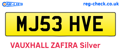 MJ53HVE are the vehicle registration plates.