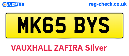 MK65BYS are the vehicle registration plates.