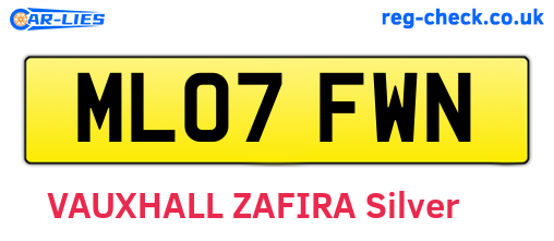 ML07FWN are the vehicle registration plates.