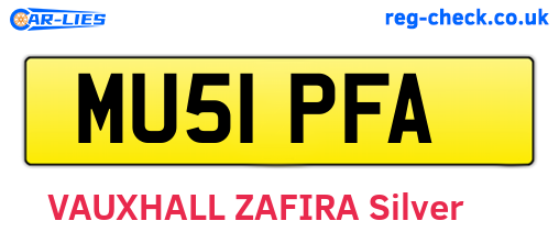 MU51PFA are the vehicle registration plates.