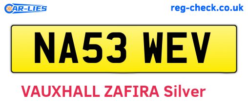 NA53WEV are the vehicle registration plates.