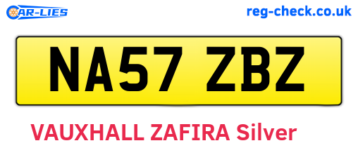 NA57ZBZ are the vehicle registration plates.