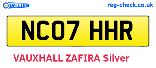 NC07HHR are the vehicle registration plates.