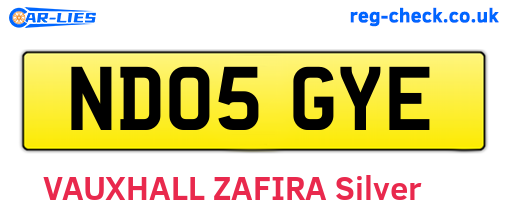 ND05GYE are the vehicle registration plates.