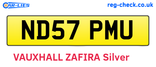 ND57PMU are the vehicle registration plates.